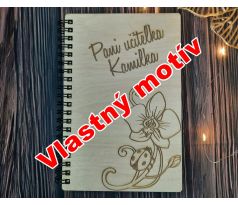 Drevený zápisník - vlastný motív